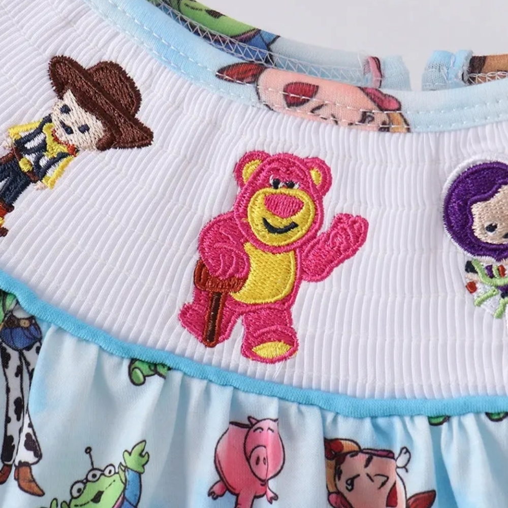 Abby & Evie Toy Story Themed Baby Dress and Bloomers Set Sz 18M - Picture 2 of 4